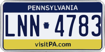 PA license plate LNN4783
