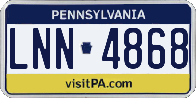 PA license plate LNN4868