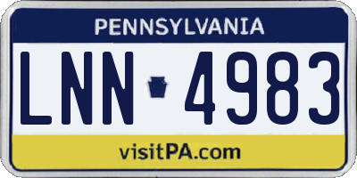 PA license plate LNN4983
