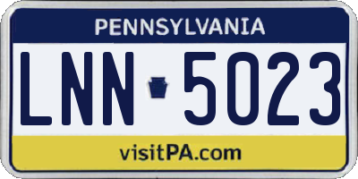 PA license plate LNN5023