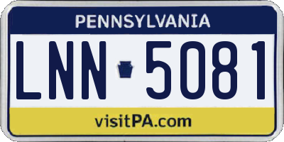 PA license plate LNN5081