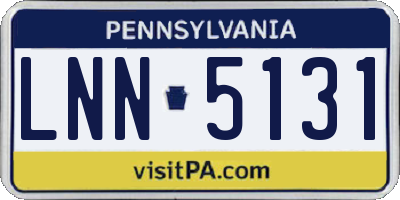 PA license plate LNN5131