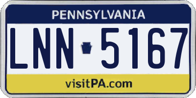 PA license plate LNN5167