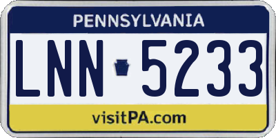 PA license plate LNN5233
