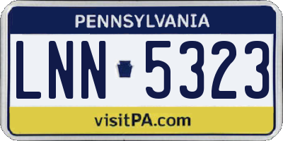 PA license plate LNN5323