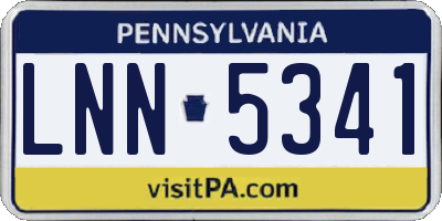 PA license plate LNN5341