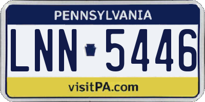 PA license plate LNN5446