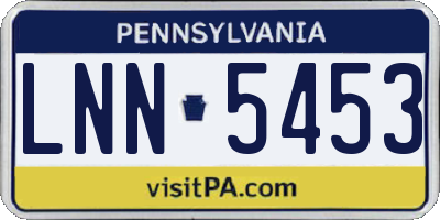 PA license plate LNN5453