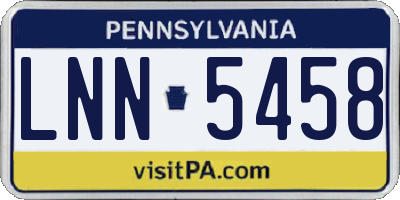 PA license plate LNN5458