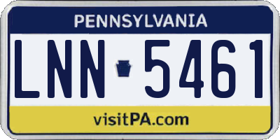 PA license plate LNN5461
