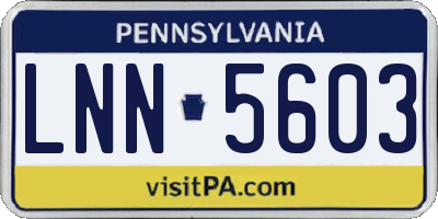 PA license plate LNN5603