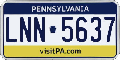 PA license plate LNN5637