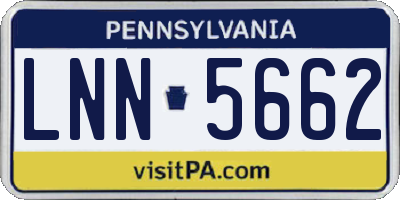 PA license plate LNN5662