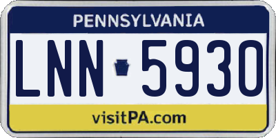 PA license plate LNN5930