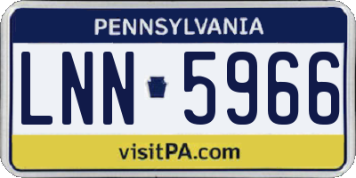 PA license plate LNN5966