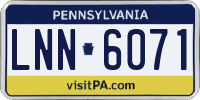 PA license plate LNN6071