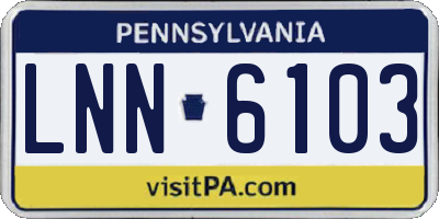 PA license plate LNN6103