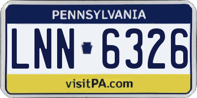 PA license plate LNN6326