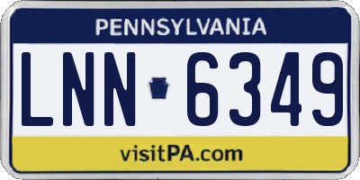PA license plate LNN6349