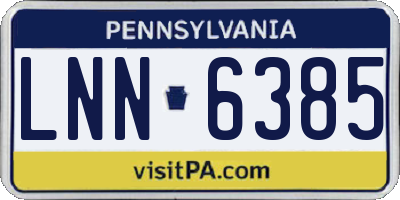 PA license plate LNN6385