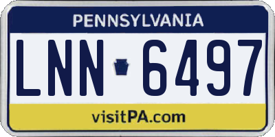 PA license plate LNN6497