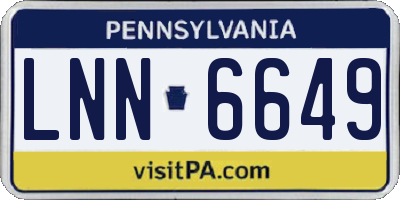 PA license plate LNN6649