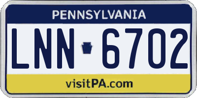 PA license plate LNN6702
