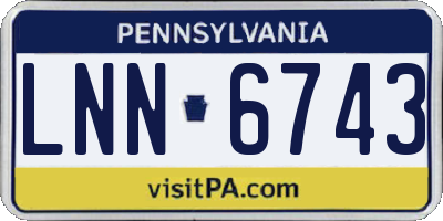 PA license plate LNN6743