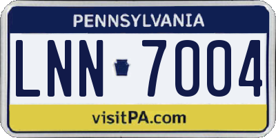 PA license plate LNN7004