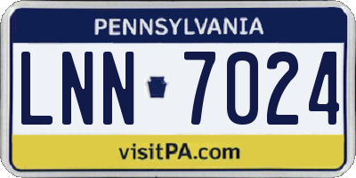 PA license plate LNN7024