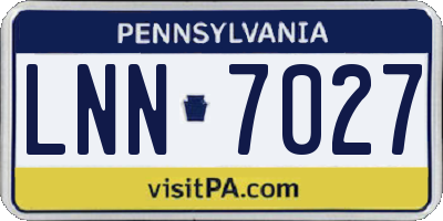 PA license plate LNN7027
