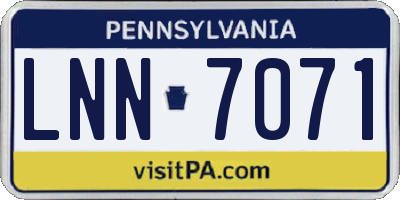 PA license plate LNN7071