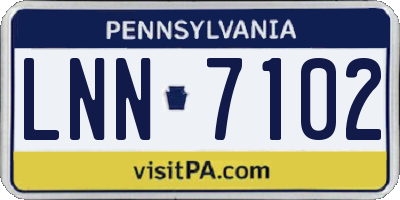PA license plate LNN7102