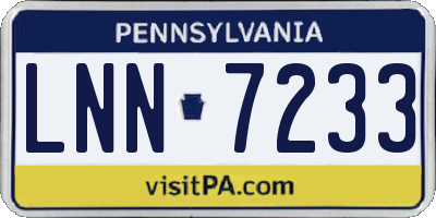 PA license plate LNN7233