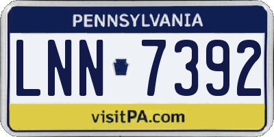 PA license plate LNN7392