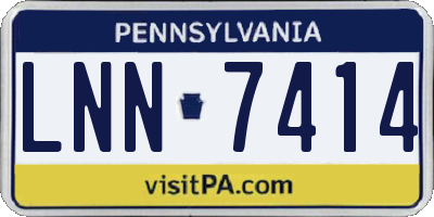 PA license plate LNN7414