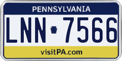 PA license plate LNN7566