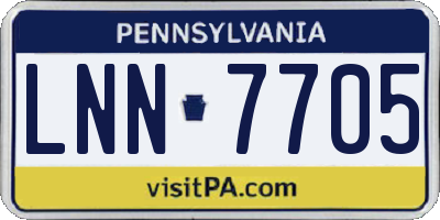 PA license plate LNN7705