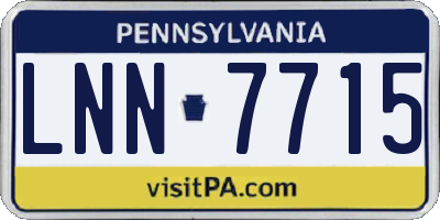 PA license plate LNN7715