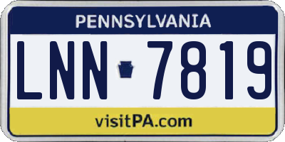 PA license plate LNN7819