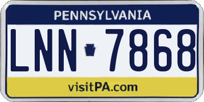PA license plate LNN7868