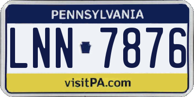PA license plate LNN7876