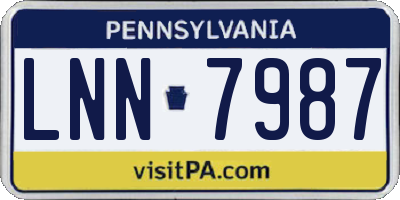 PA license plate LNN7987