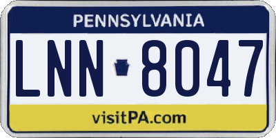 PA license plate LNN8047