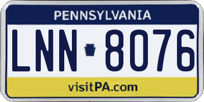PA license plate LNN8076