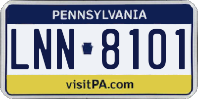 PA license plate LNN8101