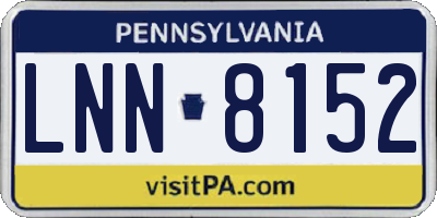 PA license plate LNN8152