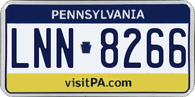 PA license plate LNN8266
