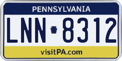 PA license plate LNN8312