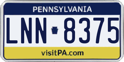 PA license plate LNN8375